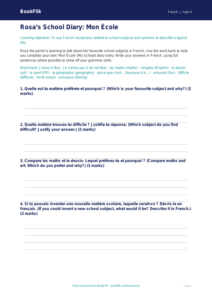 Year 4 French School Vocabulary & Activities | BookFlik