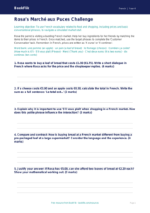 French Shopping Activity Sheet | Year 4 Maths & Language | BookFlik