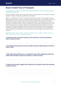 French Transport Comprehension | Year 4 | Australian Curriculum