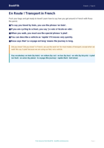 French Transport Vocabulary Poster | Year 4 Australian Curriculum