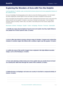 Asia Worksheet Year 4 Free | Geography Resources | BookFlik