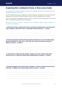 Free Asia Writing Frame | Year 4 | Geography | BookFlik