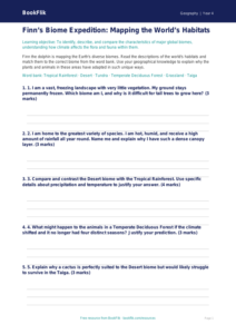Free Biomes Activity Sheet | Year 4 | Geography | BookFlik