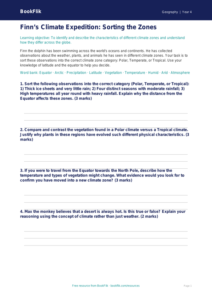 Free Climate Activity Sheet | Year 4 | Geography | BookFlik
