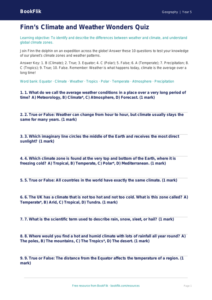Free Climate Quiz | Year 5 | Geography | BookFlik