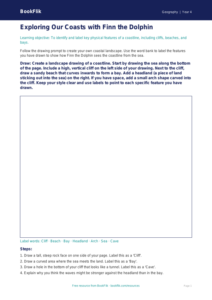 Geography coasts drawing sheet year 4 core