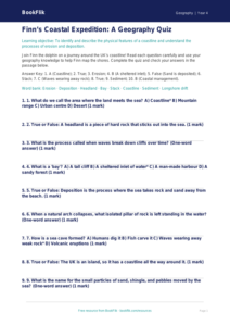 Free Coasts Quiz | Year 4 | Geography | BookFlik