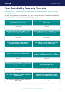 Free Earthquakes Flashcards | Year 5 | Geography | BookFlik