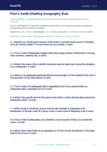 Free Earthquakes Quiz | Year 5 | Geography | BookFlik