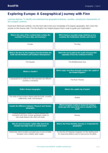 Europe Flashcards Year 4 Geography | Greater Depth | BookFlik