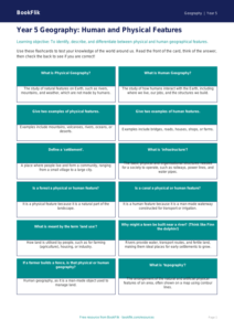 Free Human And Physical Geography Flashcards | Year 5 | Geography | BookFlik