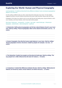 Free Human And Physical Geography Writing Frame | Year 5 | Geography | BookFlik