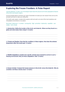 Free Polar Regions Writing Frame | Year 4 | Geography | BookFlik