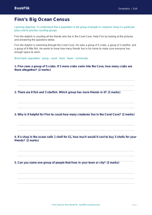 Free Population Worksheet | Foundation | Geography | BookFlik worksheet preview — Geography Population