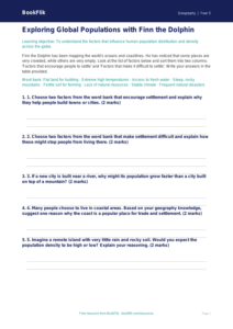 Free Population Activity Sheet | Year 5 | Geography | BookFlik