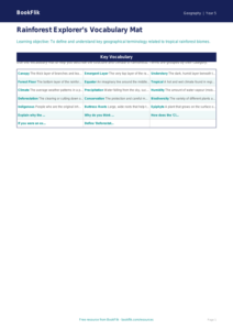 Free Rainforests Word Mat | Year 5 | Geography | BookFlik