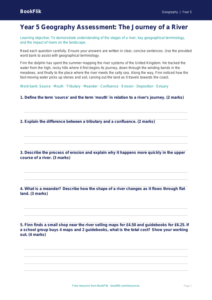 Free Rivers Assessment | Year 5 | Geography | BookFlik