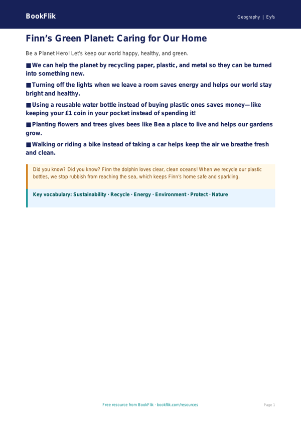 Free Sustainability Poster | Foundation | Geography | BookFlik worksheet preview — Geography Sustainability