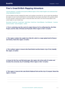 UK Regions Activity Sheet | Year 5 Geography | BookFlik