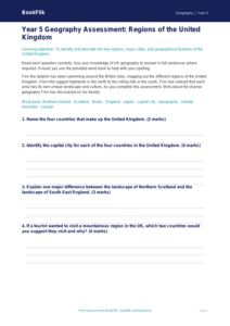 UK Regions Assessment | Year 5 Geography | Australian Curriculum