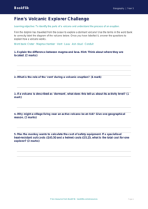 Free Volcanoes Activity Sheet | Year 5 | Geography | BookFlik