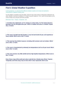 Free Weather And Climate Activity Sheet | Year 5 | Geography | BookFlik