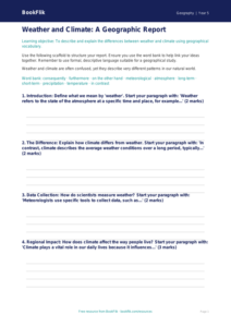 Free Weather And Climate Writing Frame | Year 5 | Geography | BookFlik