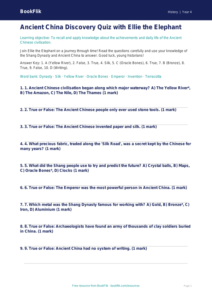 Free Ancient China Quiz | Year 4 | History | BookFlik