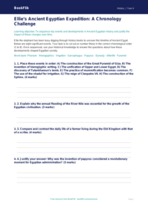 History ancient egypt activity sheet year 4 greater depth