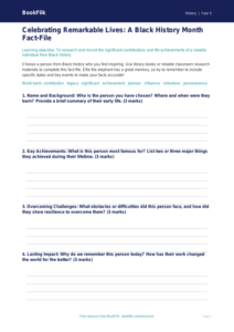 Black History Month Template for Year 5 | Australian Curriculum History