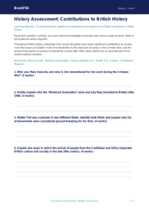 Black History Assessment Year 5 | Australian Curriculum History