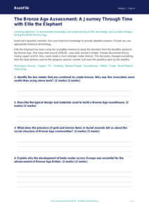 Free Bronze Age Assessment | Year 4 | History | BookFlik