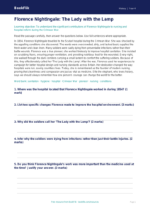 Free Florence Nightingale Comprehension | Year 4 | History | BookFlik