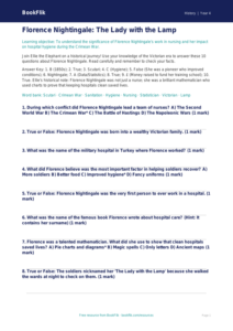 History florence nightingale quiz year 4 greater depth