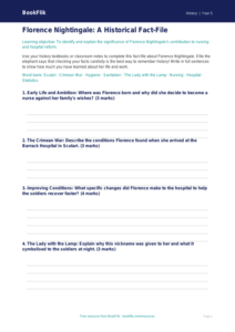 Free Florence Nightingale Template | Year 5 | History | BookFlik