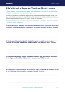 Free Great Fire Of London Template | Year 4 | History | BookFlik