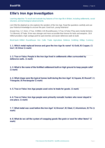 History iron age quiz year 4 greater depth