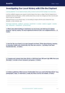 Free Local History Writing Frame | Year 4 | History | BookFlik