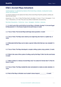 History maya civilisation quiz year 4 core