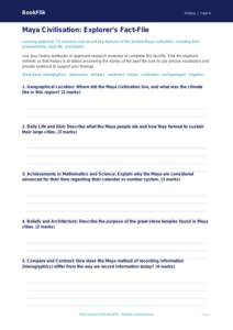 Free Maya Civilisation Template | Year 4 | History | BookFlik