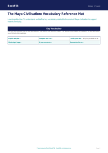 Free Maya Civilisation Word Mat | Year 4 | History | BookFlik