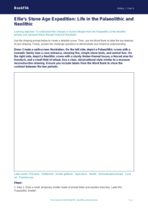 History stone age drawing sheet year 4 greater depth