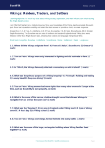 Vikings Quiz for Year 4 | Australian Curriculum History | BookFlik