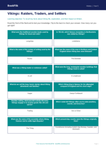 Free Vikings Flashcards | Year 5 History | BookFlik