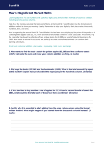Advanced Addition Challenge Sheet | Year 4 | Maths | BookFlik