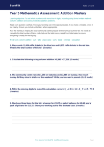 Free Addition Assessment | Year 5 Maths | Australian Curriculum