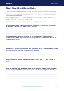 Free Addition Worksheet | Year 5 | Maths | BookFlik