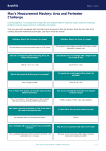 Free Area And Perimeter Flashcards | Year 4 | Maths | BookFlik