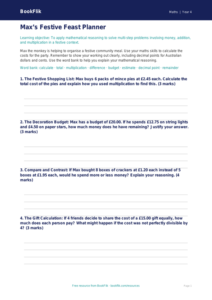 Free Christmas Maths Template | Year 4 | Maths | BookFlik