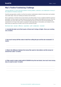 Maths christmas maths track sheet year 4 greater depth